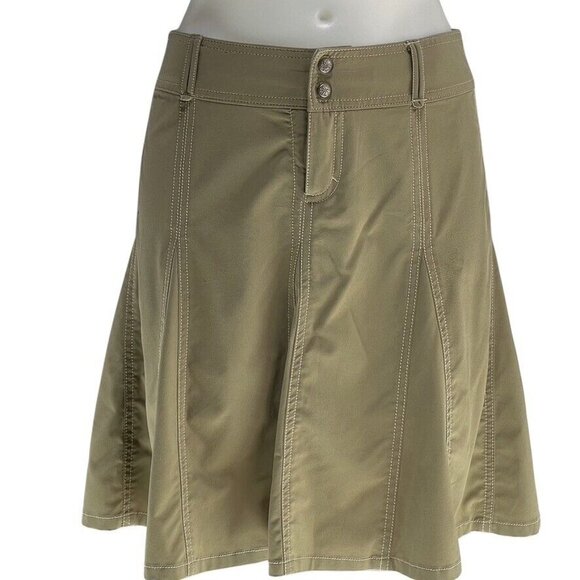 Athleta Womens Khaki A-Line Skirt Size 4 Cotton Blend Mid-Rise - Picture 11 of 11